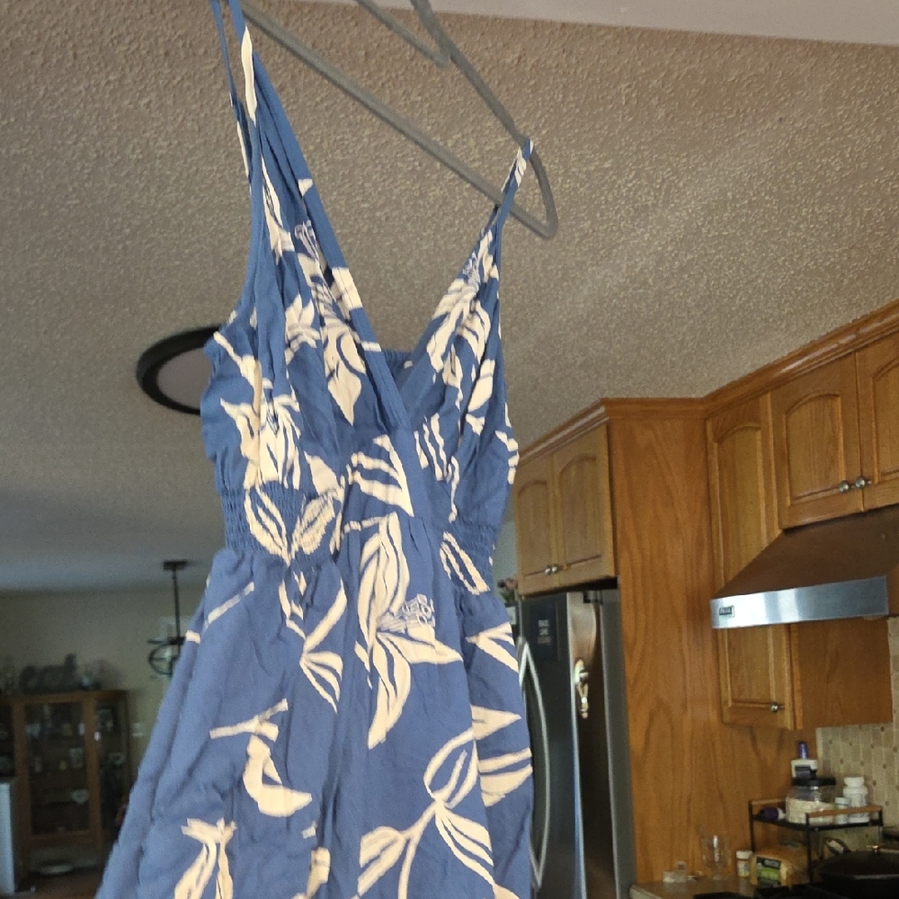 Angie Blue and Cream Floral Tank Top